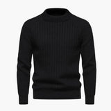 Men's sweater with round neck and textured surface