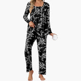 Women's Pajama Set with Long Sleeves and Star Pattern