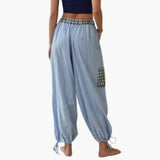 Women's Pajama Set with Button Top and Elastic Pants