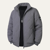The Alassio Men’s Thick Warm Stand Collar Fleece Lined Quilted Jacket