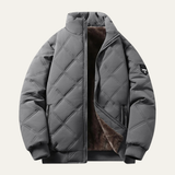 The Lucca Alta Men’s Stand Collar Diamond Pattern Thermal Quilted Jacket