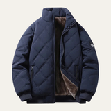 The Lucca Alta Men’s Stand Collar Diamond Pattern Thermal Quilted Jacket
