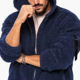 Men's Teddy Jacket with Zipper and Long Sleeves