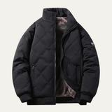 The Lucca Alta Men’s Stand Collar Diamond Pattern Thermal Quilted Jacket