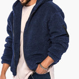 Men's Teddy Jacket with Zipper and Long Sleeves