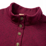 The Glenhurst Men's Stand Collar Fleece Sweater with Elbow Patches