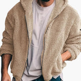 Men's Teddy Jacket with Zipper and Long Sleeves