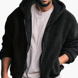 Men's Teddy Jacket with Zipper and Long Sleeves