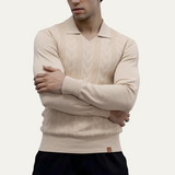 The Pembroke Men's Slim Fit V Neck Polo Knitted Sweater