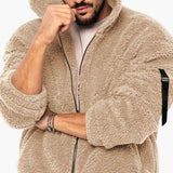 Men's Teddy Jacket with Zipper and Long Sleeves