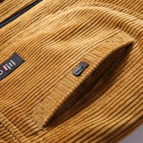 The Alassio Men’s Corduroy Jacket – Fleece Lined Winter Zip Up Coat with Fur Collar