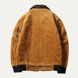 The Alassio Men’s Corduroy Jacket – Fleece Lined Winter Zip Up Coat with Fur Collar