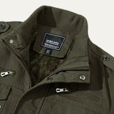 The Macerata Men’s Thermal Military Style Zip-Up Fleece Lined Jacket