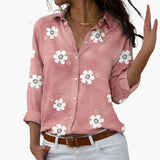 Floral Blouse with Elegant Floral Pattern - Women's Summer Look