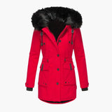 Women’s Parka Jacket with Hood and Flap Pockets