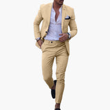 Men's Two-Piece Suit Made of Wool Blend with Slim Fit Cut