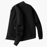 Men's Jacket with Ribbed Collar and Waist Pockets