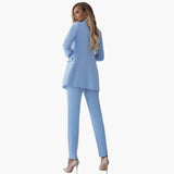 Women's Two-Piece Suit with Blazer and Slim-Fit Pants