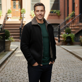 The Alassio Men’s Corduroy Jacket – Fleece Lined Winter Zip Up Coat with Fur Collar