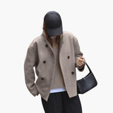 Women’s Jacket with Stand Collar and Buttons