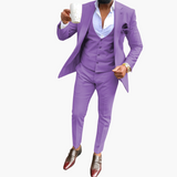 Men's Suit Set with Vest and Breathable Blazer