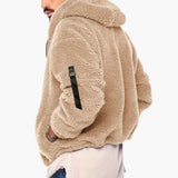 Men's Teddy Jacket with Zipper and Long Sleeves