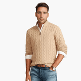 Men's Knit Sweater with Zipper – Winter Sweater