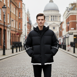The London Men's  Waterproof Puffer Jacket - Luxury Hooded Winter Coat