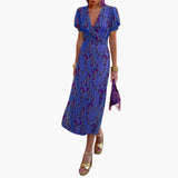 Women's Floral Wrap Dress – Summer Dress with V-Neck