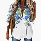 Floral Casual Top for Women - Summery Floral Pattern