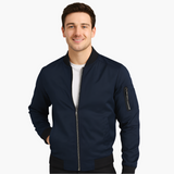 Men's Bomber Jacket with Ribbed Hem and Arm Pocket