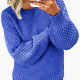 Women’s sweater with structured sleeves and ribbed hem