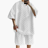 Men's Summer Two-Piece with Jacquard Shirt and Shorts