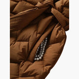 Down Coat with Belt for Women – Elegant & Warm