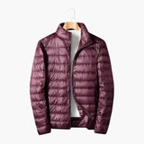 Men's Padded Jacket with Zipper and Stand-Up Collar