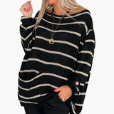 Women's Sweater with Boat Neck and Front Pocket