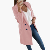 Women's Coat with Button Closure and Long Sleeves