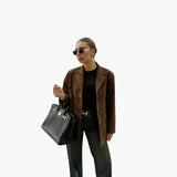 Trendy Women's Suede Jacket with Button Placket – Stylish & Comfortable
