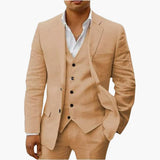 Men's Summer Suit Three-Piece with Vest, Jacket, and Pants