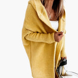 Women’s Knitted Cardigan with Hood and Open Front
