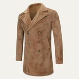 The Fairchild Men's Warm Brown Double Breasted Plush Winter Coat