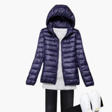 Women’s Down Jacket with Hood and Zipper