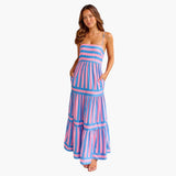 Maxi Dress for Women - Striped Summer Dress with Straps