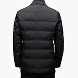 Men's Blazer Jacket with Notched Lapel and Button Placket