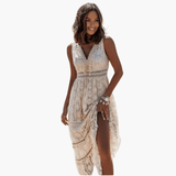 Maxi Dress with Lace for Women – in Airy Boho Style