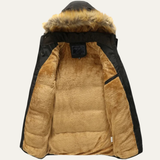 The Taormina Men's Elegant Hooded Fur Collar Parka Jacket