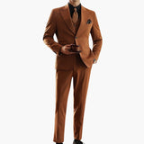 Men's Three-Piece Suit with Vest and Slim Fit Cut