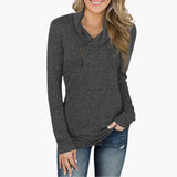 Women's Sweater with Collar and Zipper Combines Style and Function