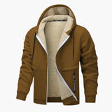 Men's Fleece Jacket with Zipper and Long Sleeves