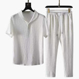 Men's Two-Piece Set with Long Sleeve Shirt and Pants for Spring and Autumn
